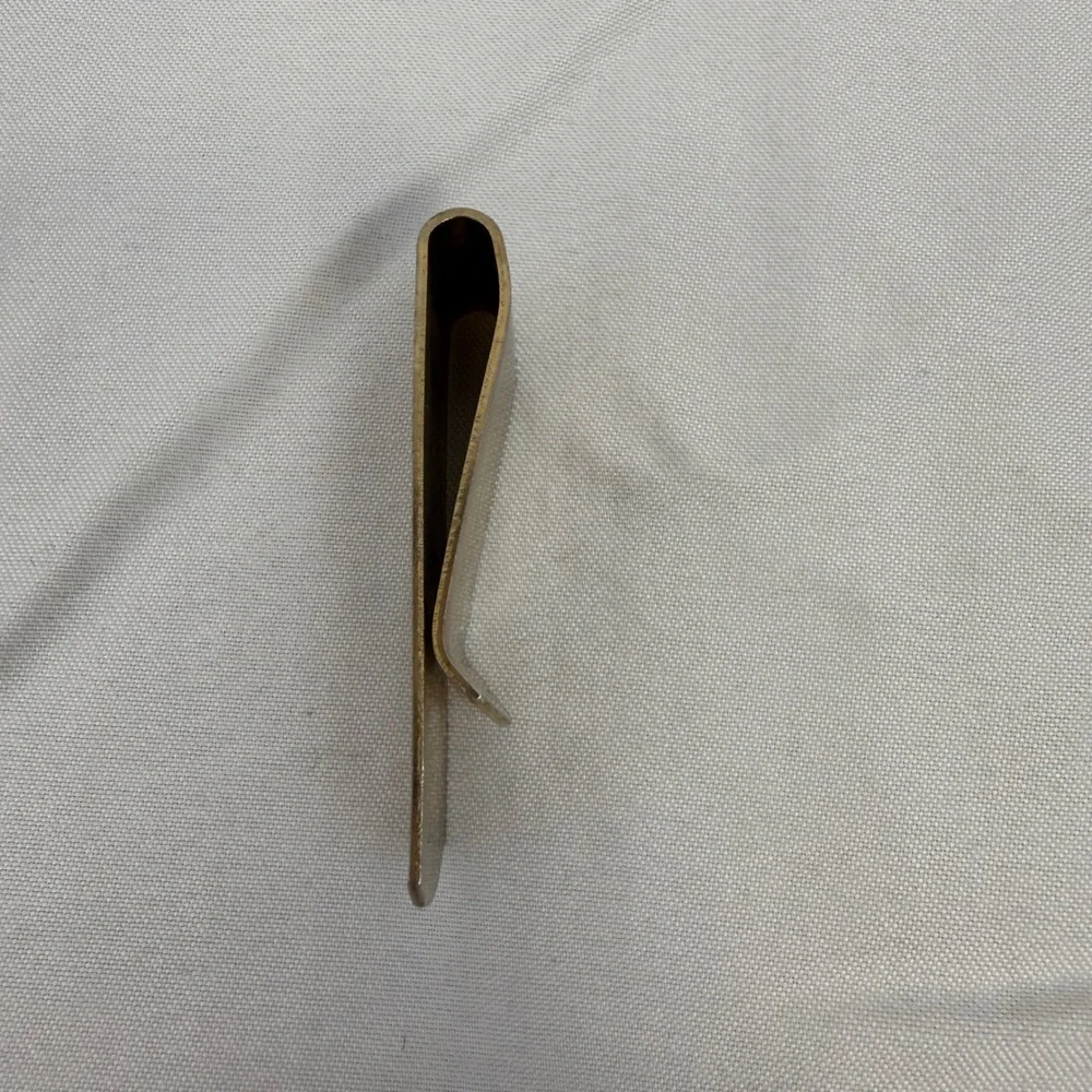 Vintage Gold Tone Dollar Sign Money Clip Ribbed Textured‎ Men's Accessory